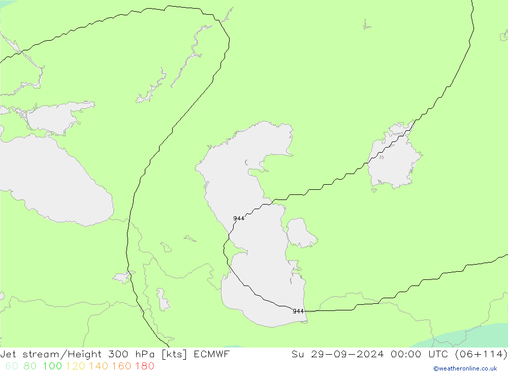 Jet stream/Height 300 hPa ECMWF Su 29.09.2024 00 UTC