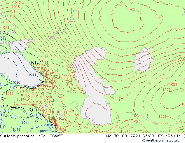 ciśnienie ECMWF pon. 30.09.2024 06 UTC