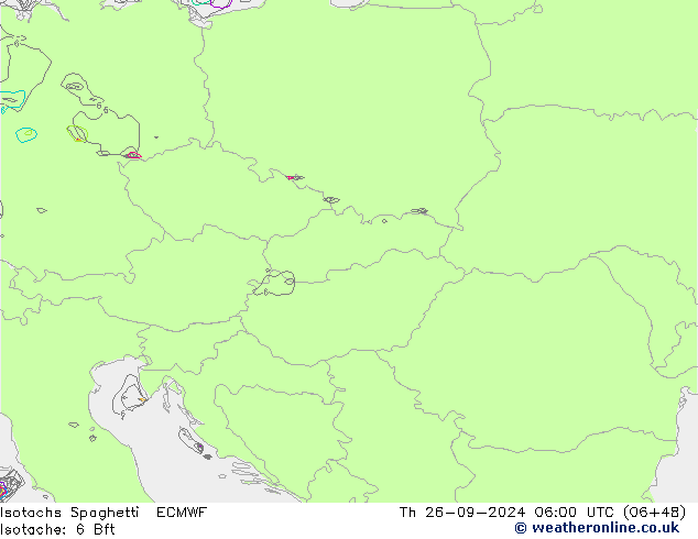 Isotachen Spaghetti ECMWF Do 26.09.2024 06 UTC