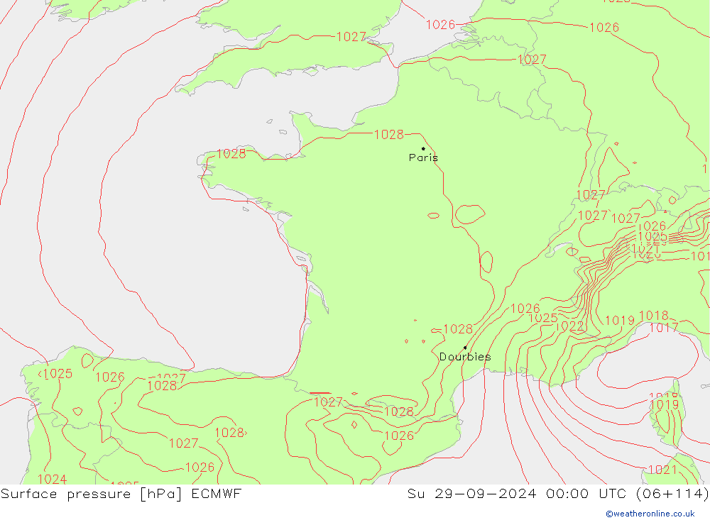 Bodendruck ECMWF So 29.09.2024 00 UTC