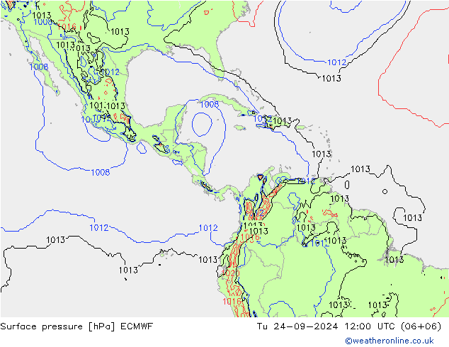 Yer basıncı ECMWF Sa 24.09.2024 12 UTC