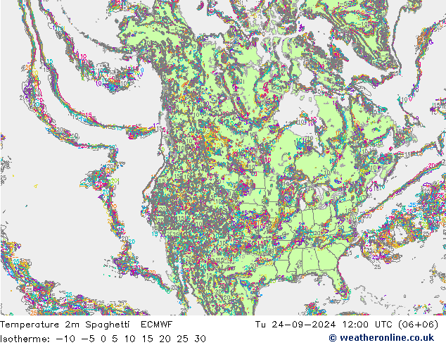 Temperatura 2m Spaghetti ECMWF mar 24.09.2024 12 UTC