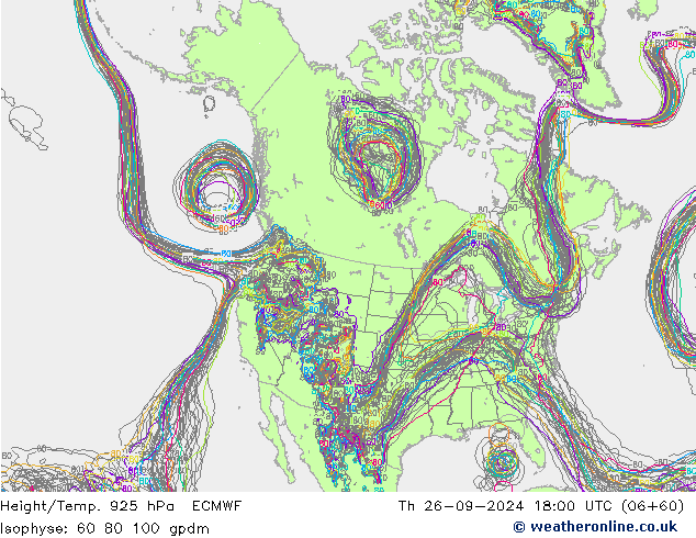 Yükseklik/Sıc. 925 hPa ECMWF Per 26.09.2024 18 UTC