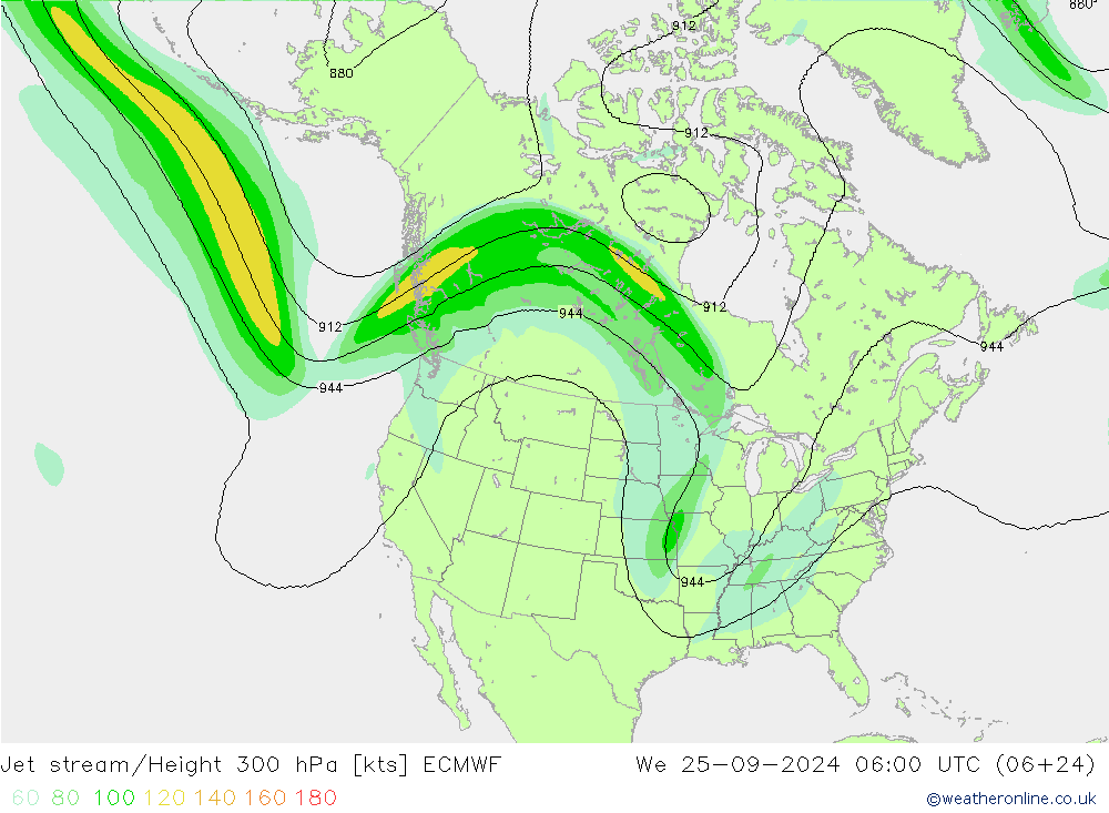 Jet Akımları ECMWF Çar 25.09.2024 06 UTC