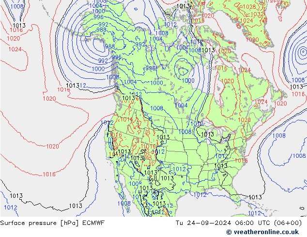 Surface pressure ECMWF Tu 24.09.2024 06 UTC