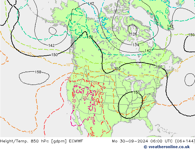 Géop./Temp. 850 hPa ECMWF lun 30.09.2024 06 UTC