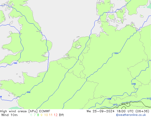 Windvelden ECMWF wo 25.09.2024 18 UTC