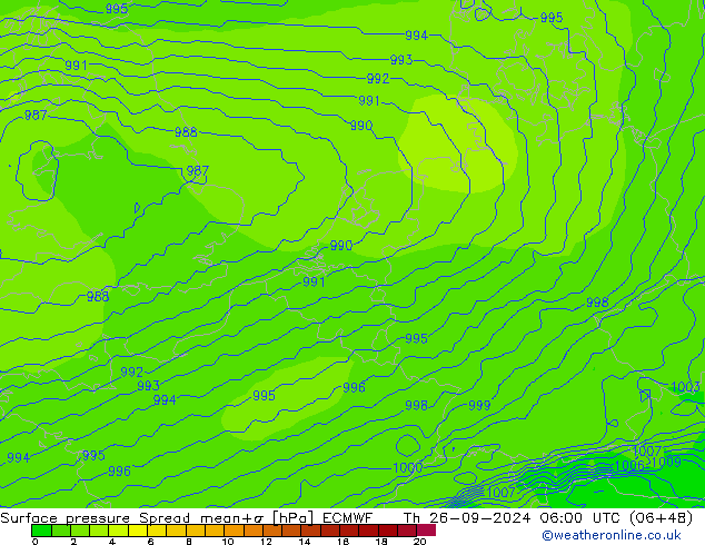 ciśnienie Spread ECMWF czw. 26.09.2024 06 UTC