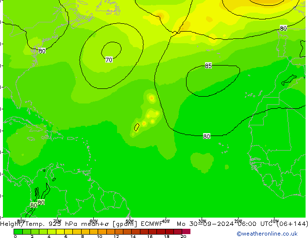 Height/Temp. 925 hPa ECMWF lun 30.09.2024 06 UTC