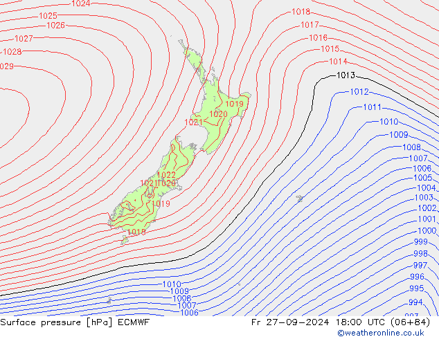 приземное давление ECMWF пт 27.09.2024 18 UTC