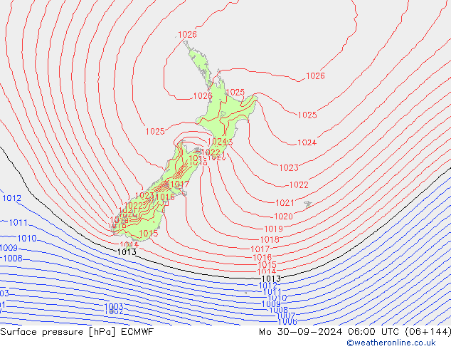 Bodendruck ECMWF Mo 30.09.2024 06 UTC