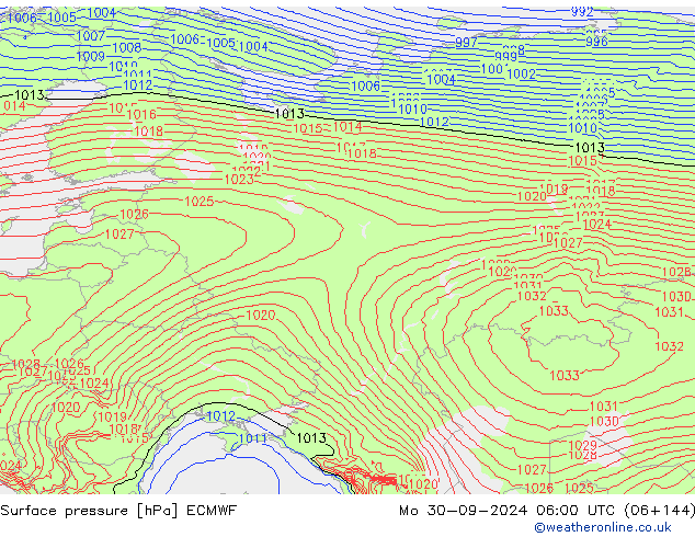 pression de l'air ECMWF lun 30.09.2024 06 UTC