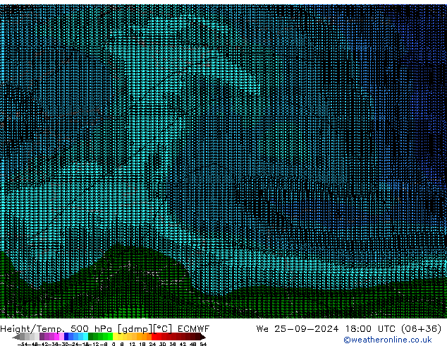 Height/Temp. 500 hPa ECMWF We 25.09.2024 18 UTC