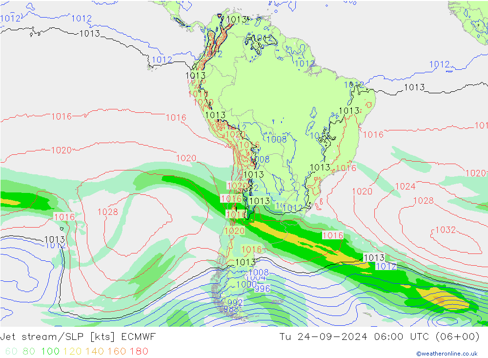 Jet stream/SLP ECMWF Tu 24.09.2024 06 UTC