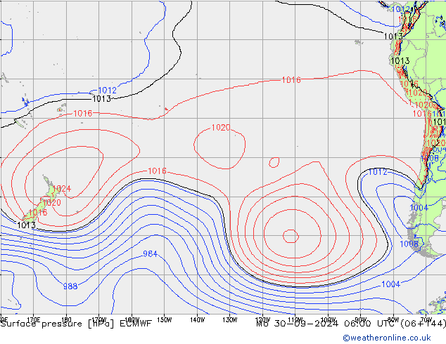 ciśnienie ECMWF pon. 30.09.2024 06 UTC