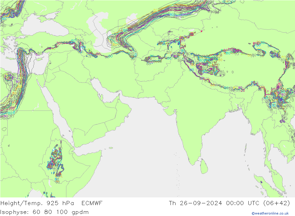 Height/Temp. 925 hPa ECMWF gio 26.09.2024 00 UTC