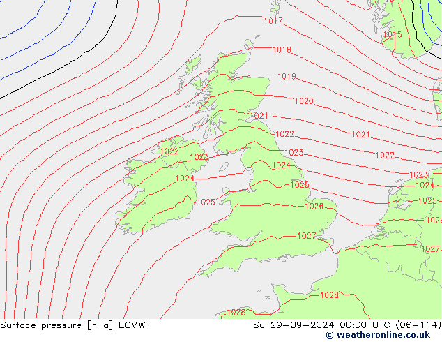 pressão do solo ECMWF Dom 29.09.2024 00 UTC