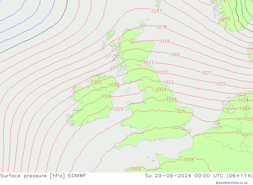 pression de l'air ECMWF dim 29.09.2024 00 UTC