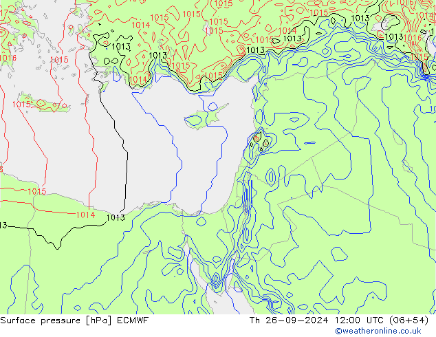 Pressione al suolo ECMWF gio 26.09.2024 12 UTC