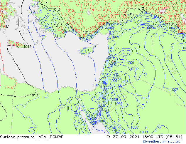 ciśnienie ECMWF pt. 27.09.2024 18 UTC