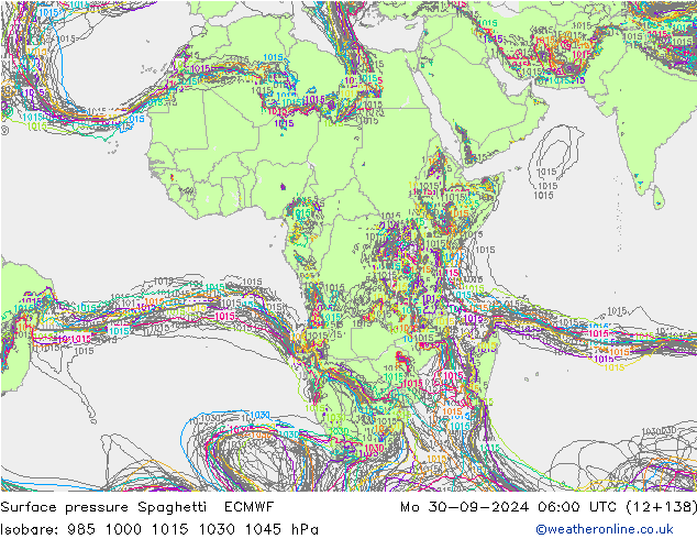 pression de l'air Spaghetti ECMWF lun 30.09.2024 06 UTC