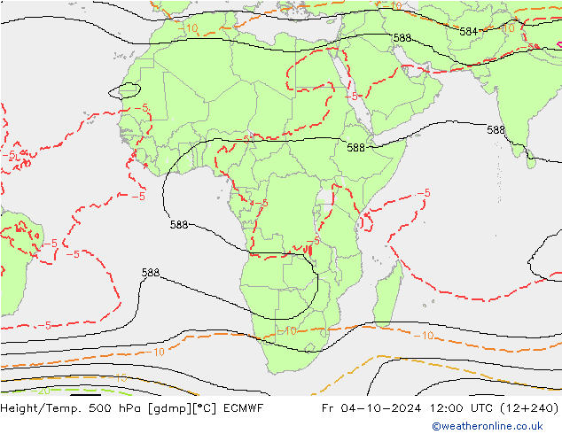 Geop./Temp. 500 hPa ECMWF vie 04.10.2024 12 UTC