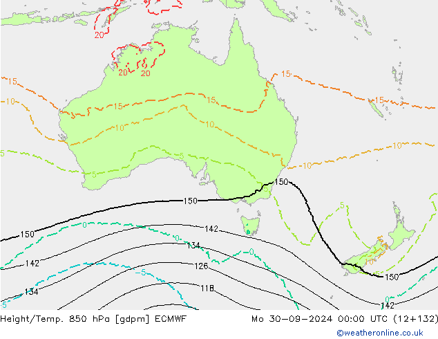 Height/Temp. 850 hPa ECMWF Mo 30.09.2024 00 UTC