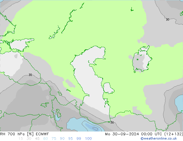 700 hPa Nispi Nem ECMWF Pzt 30.09.2024 00 UTC