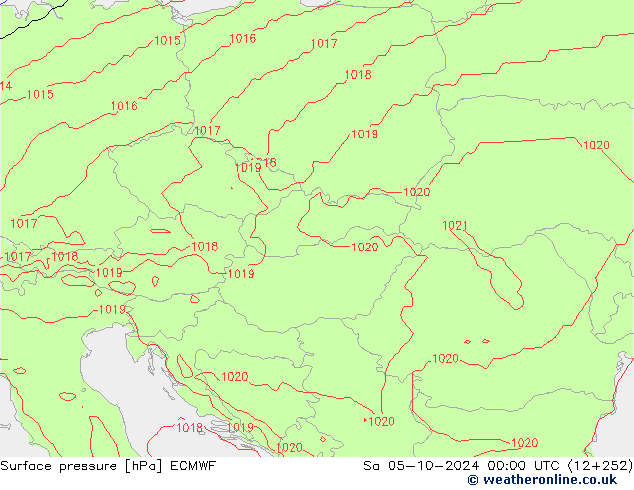 Surface pressure ECMWF Sa 05.10.2024 00 UTC