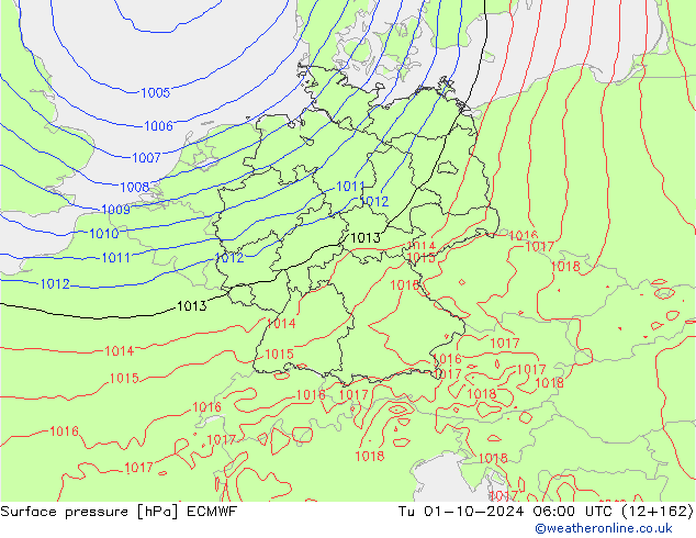 pressão do solo ECMWF Ter 01.10.2024 06 UTC