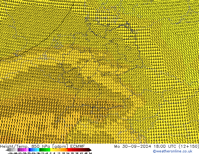 Height/Temp. 850 hPa ECMWF  30.09.2024 18 UTC