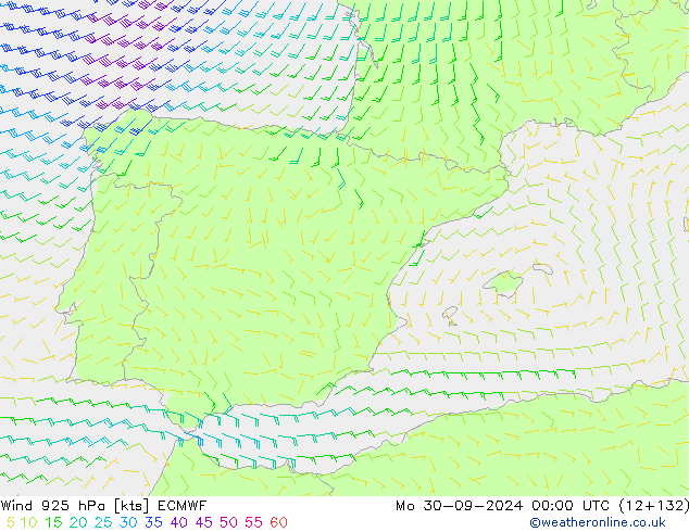 Wind 925 hPa ECMWF Po 30.09.2024 00 UTC