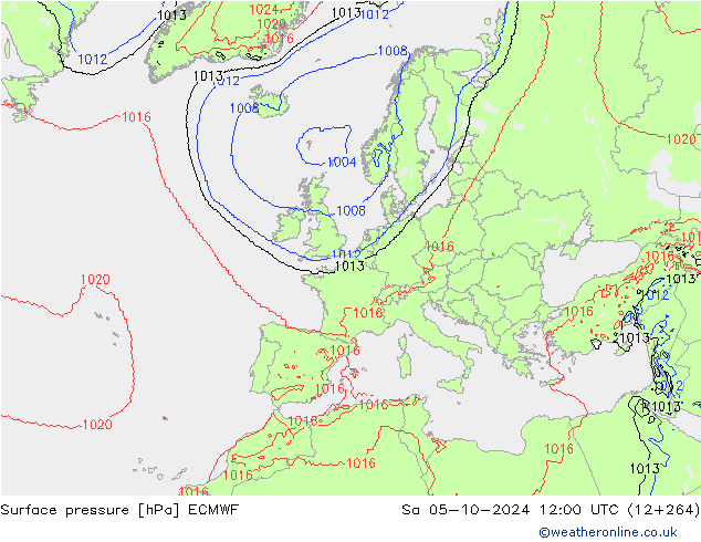 приземное давление ECMWF сб 05.10.2024 12 UTC