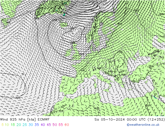 Wind 925 hPa ECMWF Sa 05.10.2024 00 UTC