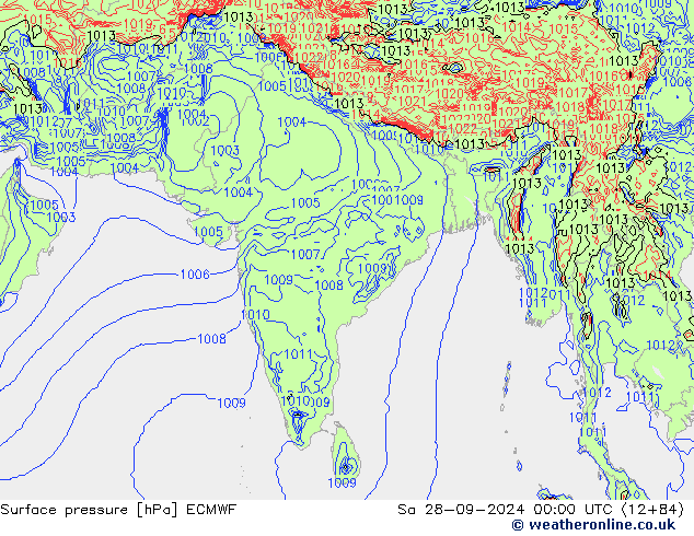 Yer basıncı ECMWF Cts 28.09.2024 00 UTC