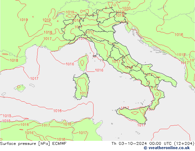 Bodendruck ECMWF Do 03.10.2024 00 UTC