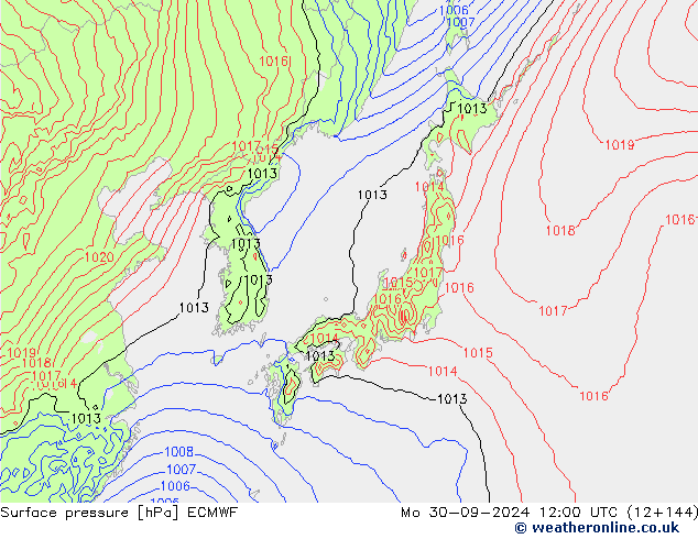 Yer basıncı ECMWF Pzt 30.09.2024 12 UTC