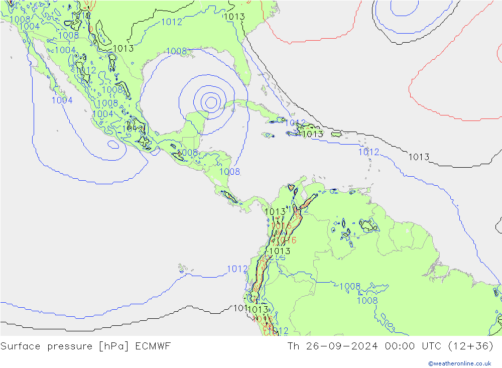 Surface pressure ECMWF Th 26.09.2024 00 UTC