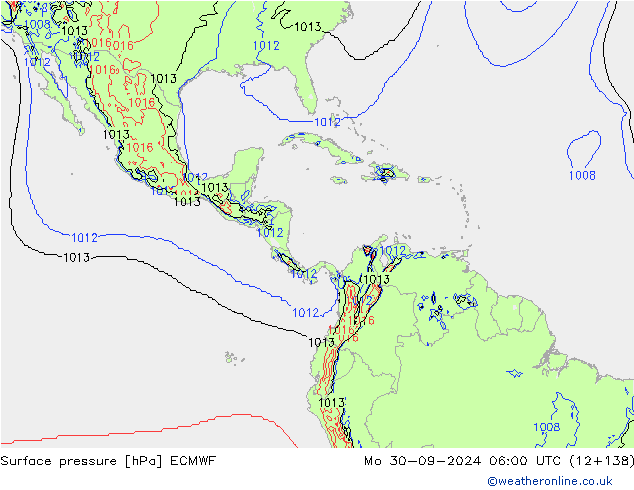 приземное давление ECMWF пн 30.09.2024 06 UTC