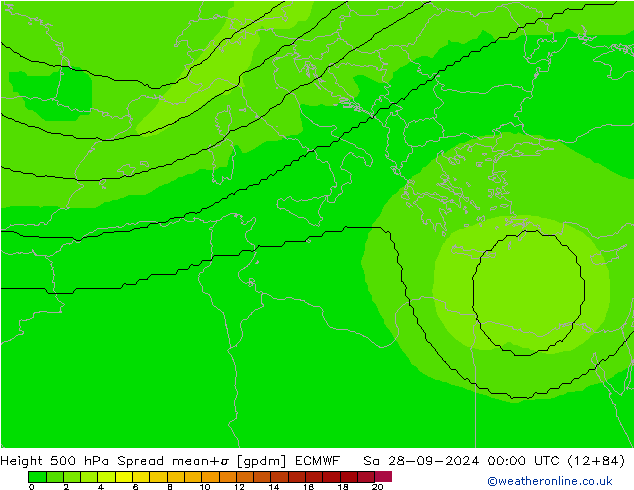 Height 500 hPa Spread ECMWF so. 28.09.2024 00 UTC