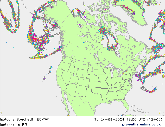 Isotachs Spaghetti ECMWF вт 24.09.2024 18 UTC