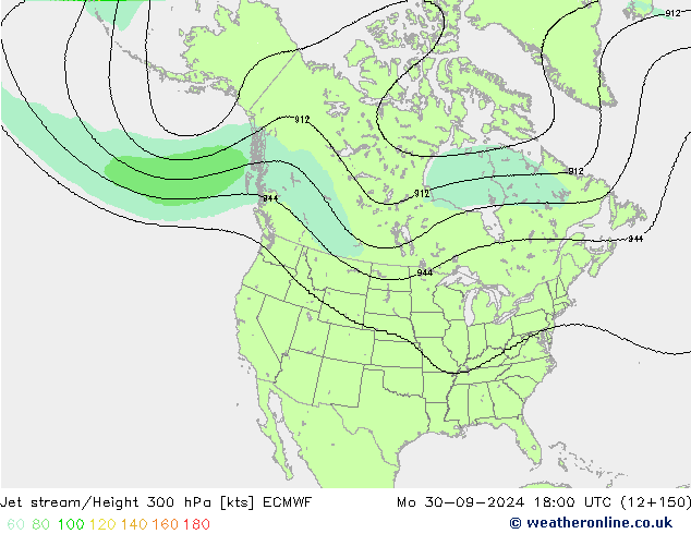 Courant-jet ECMWF lun 30.09.2024 18 UTC