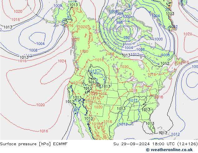 ciśnienie ECMWF nie. 29.09.2024 18 UTC