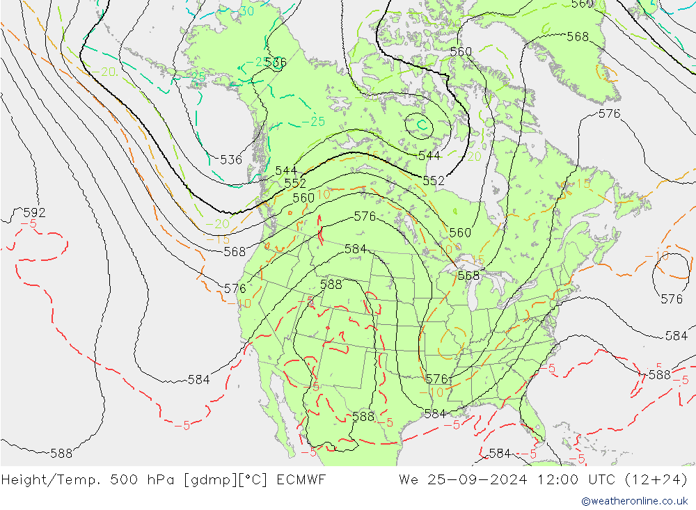 Geop./Temp. 500 hPa ECMWF mié 25.09.2024 12 UTC