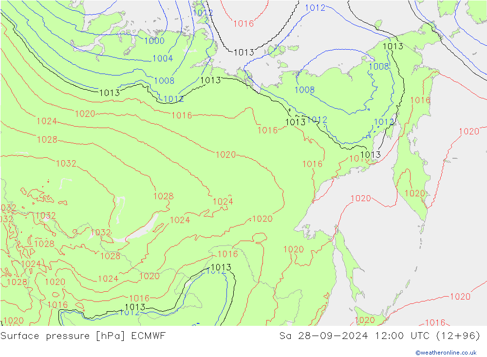 Luchtdruk (Grond) ECMWF za 28.09.2024 12 UTC