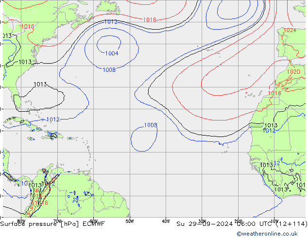 Luchtdruk (Grond) ECMWF zo 29.09.2024 06 UTC