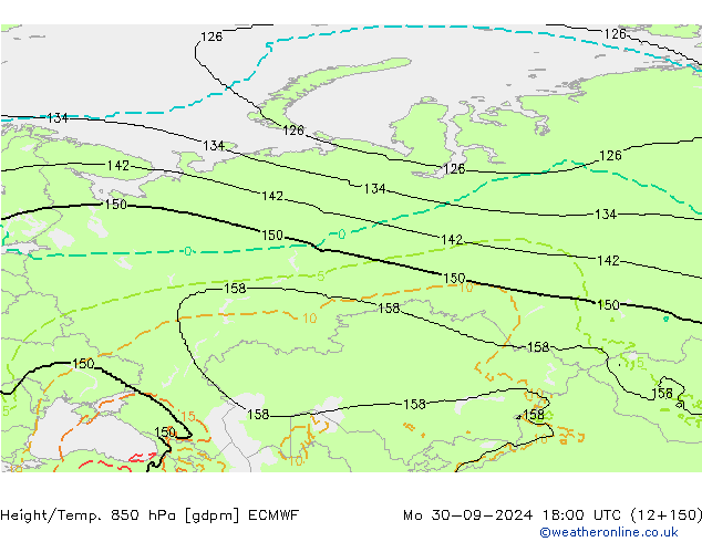 Height/Temp. 850 hPa ECMWF lun 30.09.2024 18 UTC