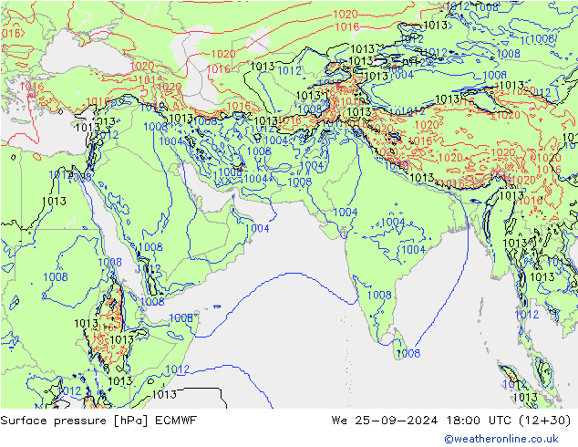 Bodendruck ECMWF Mi 25.09.2024 18 UTC