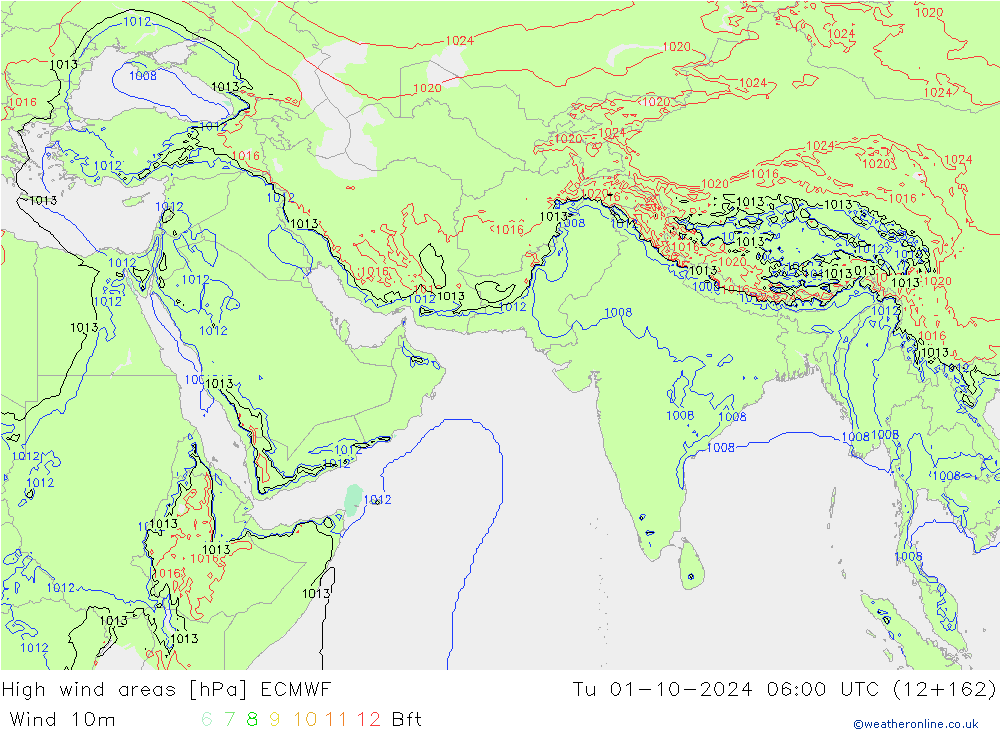 High wind areas ECMWF mar 01.10.2024 06 UTC