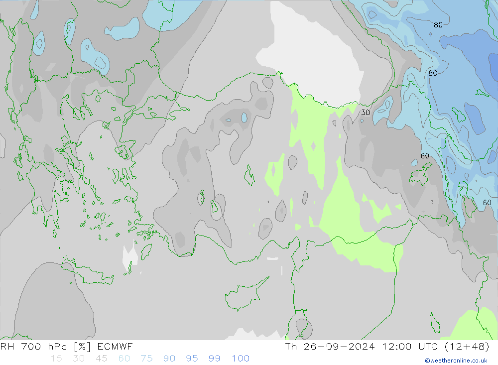 RV 700 hPa ECMWF do 26.09.2024 12 UTC